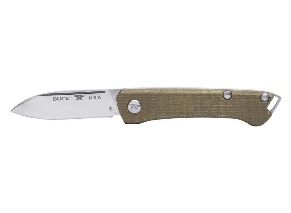 Buck 250 Saunter Drop Point Folding Knife - O.D. Green - UK EDC