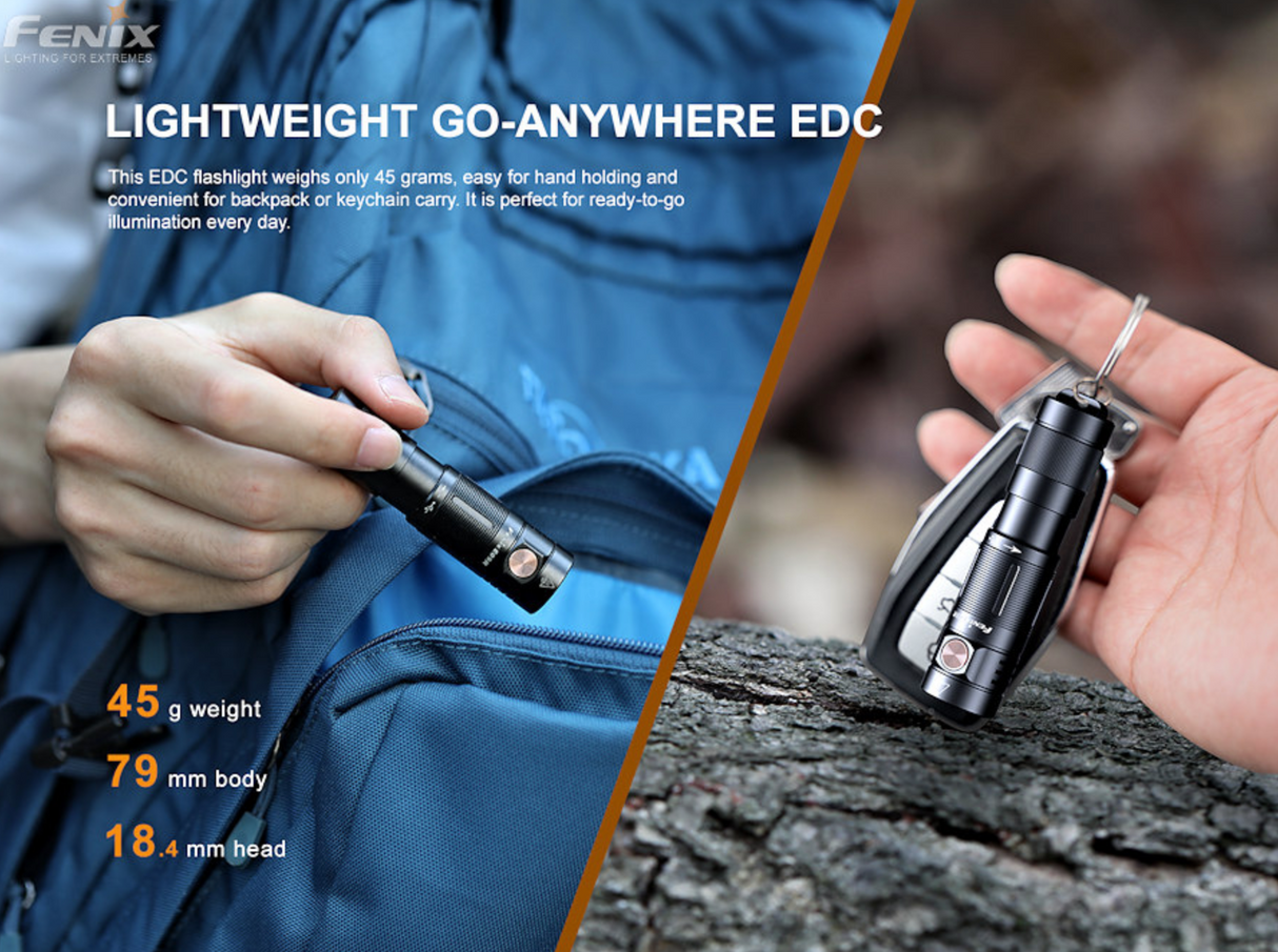 Fenix E09R 600 Lumen Rechargeable Mini Flashlight