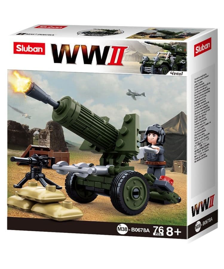 Kombat UK Sluban WWII Anti Aircraft Toy Gun Building Blocks Set - B0678A