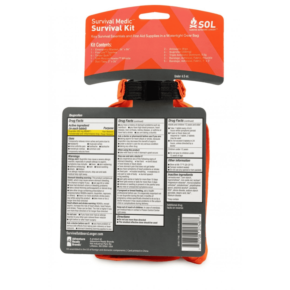 Survive Outdoors Longer Medical Survival Kit In Dry Bag