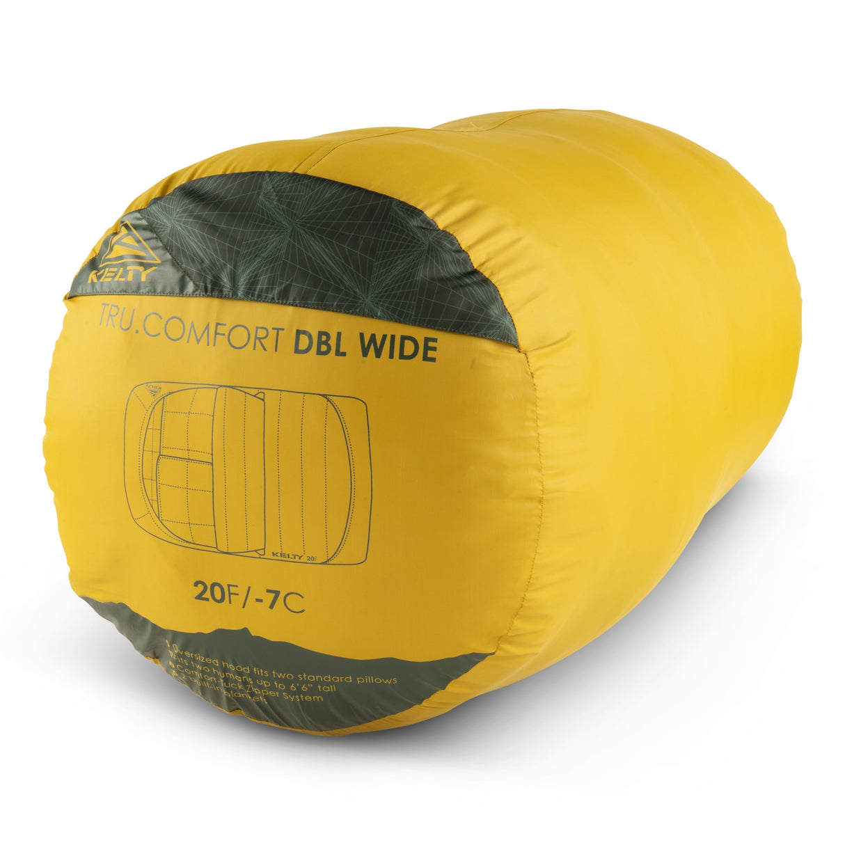 Kelty Tru Comfort Doublewide 20F Sleeping Bag - Olive Oil / Gamescape