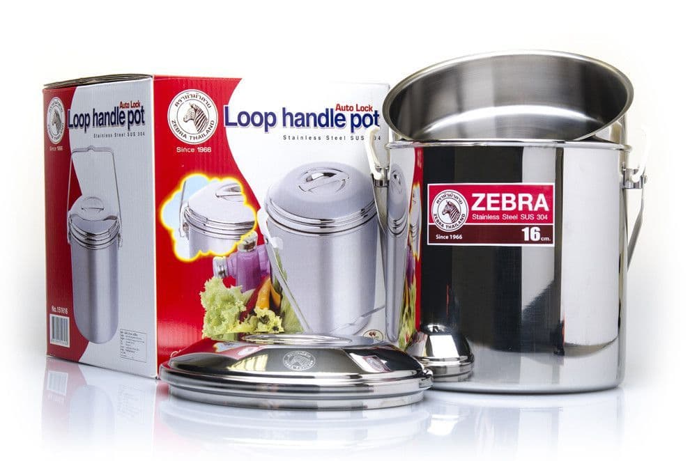 Zebra Head 16cm loop handle billy can cooking pot