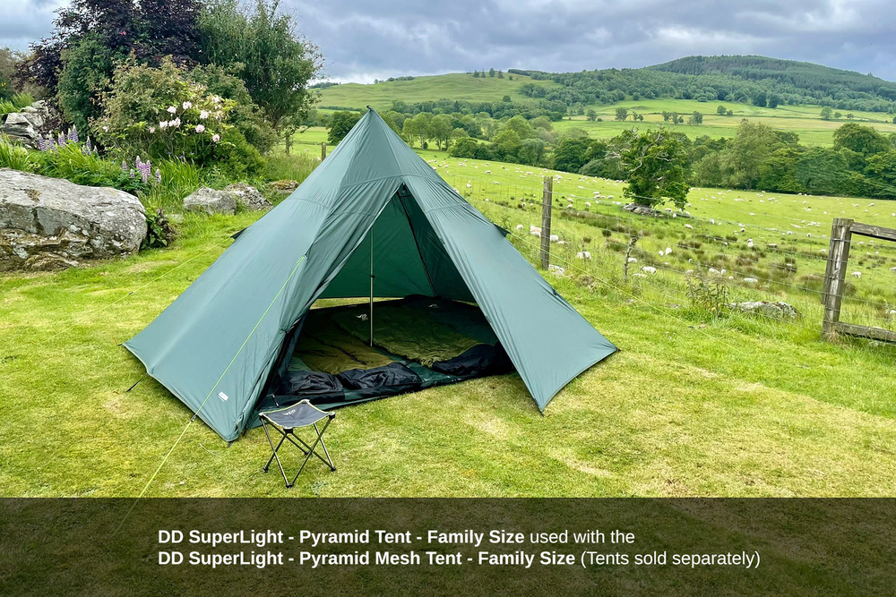 DD Hammocks SuperLight Pyramid Mesh Tent - Family Size