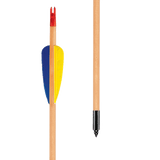EK Archery Black Point Natural Wooden Feather Arrows 30" - Pack Of 3