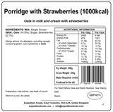 Expedition Foods Freeze Dried Meal Pouch - Breakfast Porridge With Strawberries - Various Sizes