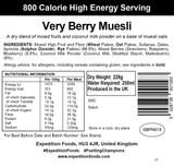 Expedition Foods Freeze Dried Meal Pouch - Breakfast Very Berry Muesli - Various Sizes