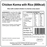 Expedition Foods Freeze Dried Meal Pouch - Chicken Korma With Rice - Various Sizes