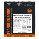Expedition Foods Freeze Dried Meal Pouch - Chicken Tikka With Rice - Various Sizes