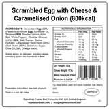 Expedition Foods Freeze Dried Meal Pouch - Scrambled Egg, Cheese & Caramelised Onion - Various Sizes