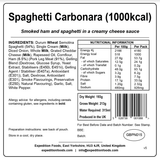 Expedition Foods Freeze Dried Meal Pouch - Spaghetti Carbonara - Various Sizes
