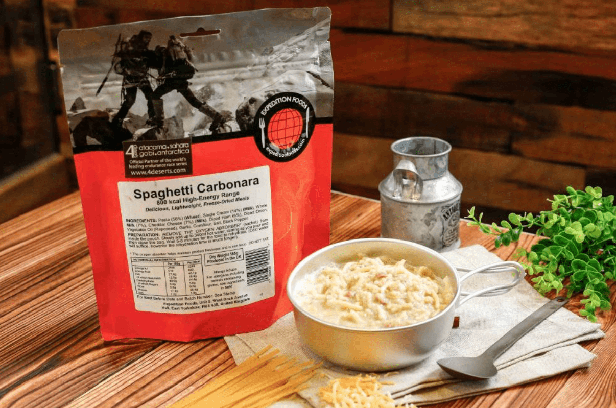 Expedition Foods Freeze Dried Meal Pouch - Spaghetti Carbonara - Various Sizes