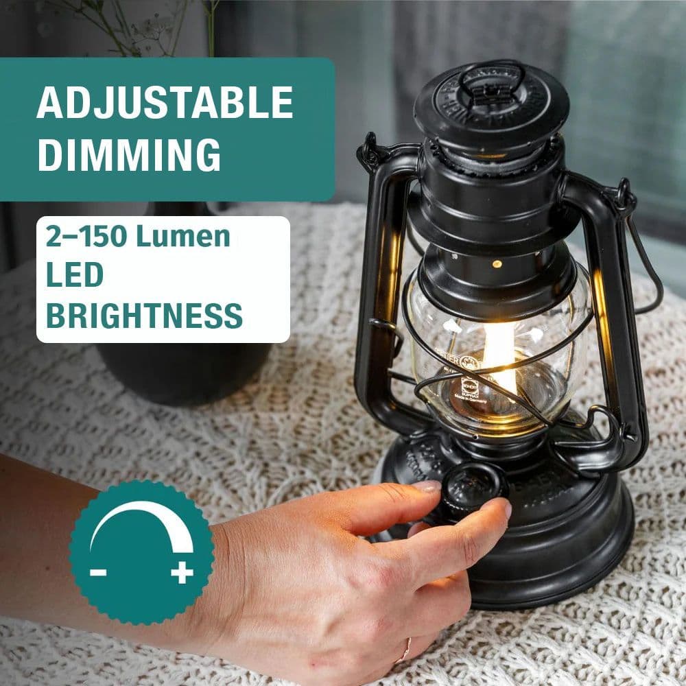 Feuerhand Baby Special 276 LED Hurricane Lantern - Sparkling Iron