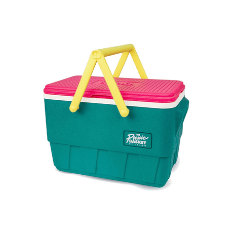 Igloo Retro 25Qt / 23L Picnic Cooler - Dark Jade / Bold Magenta / Livewire Yellow