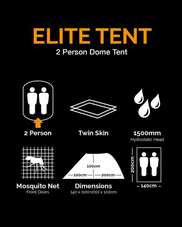 Kombat UK Elite 2 Man Twin Skin Tent - Olive Green