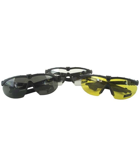 Kombat UK Ranger Tactical Glasses with Clear Lenses - Black Frame
