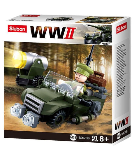 Kombat UK Sluban WW2 Allied Jeep Building Block Set - B0678B