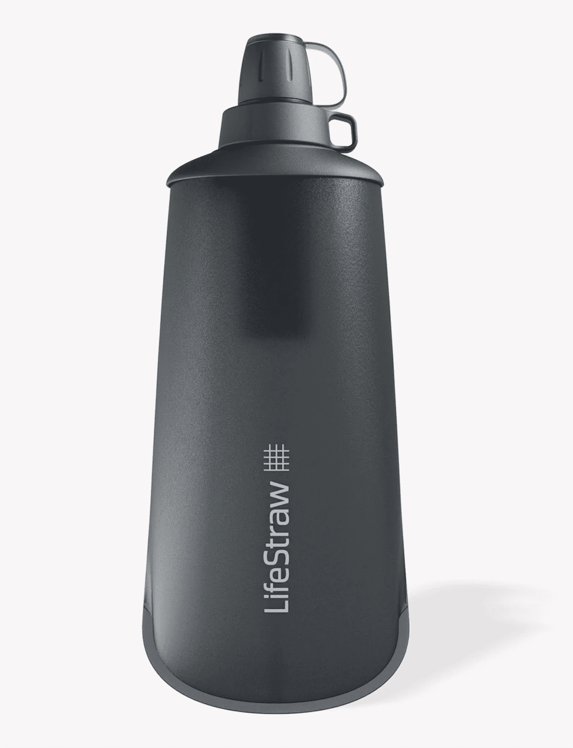LifeStraw Peak Series Collapsible Squeeze 1L Bottle With Filter - Dark Grey