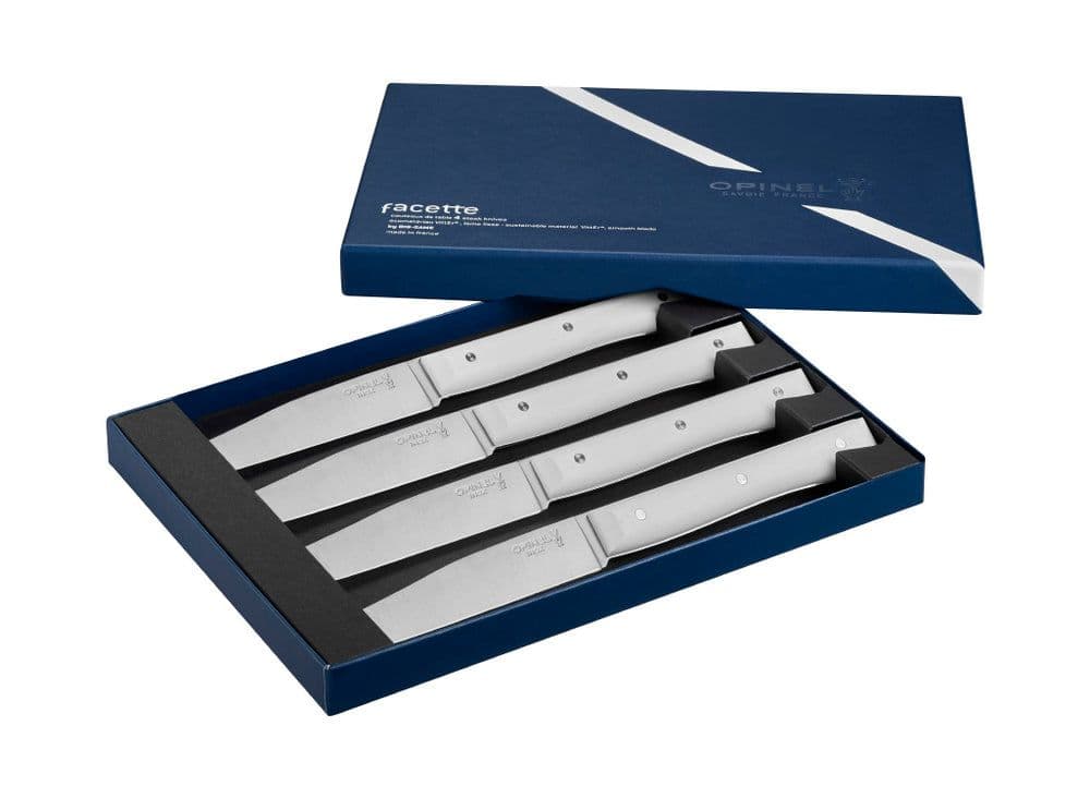 Opinel Set of 4 White VittEr Facette Table Knives