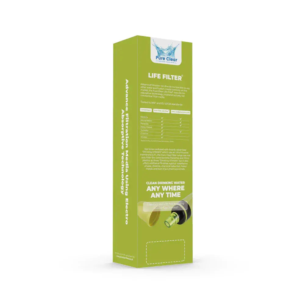 Pure Clear Life Filter Survival Straw - Green