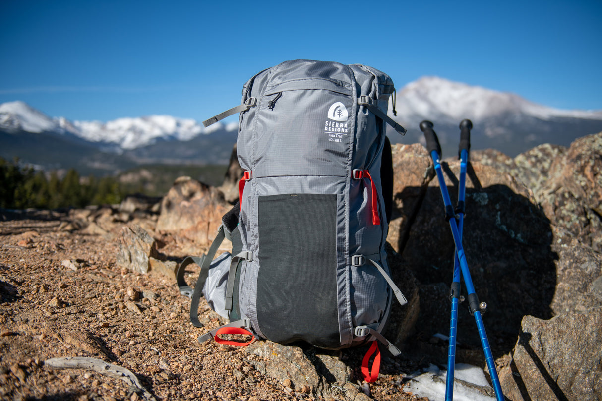 Sierra Designs Flex Trail 40L-60L Backpack Bag - Wild Dove/Peat