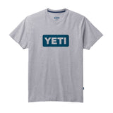 YETI Logo Badge Premium Short Sleeve T-Shirt - Grey / Navy