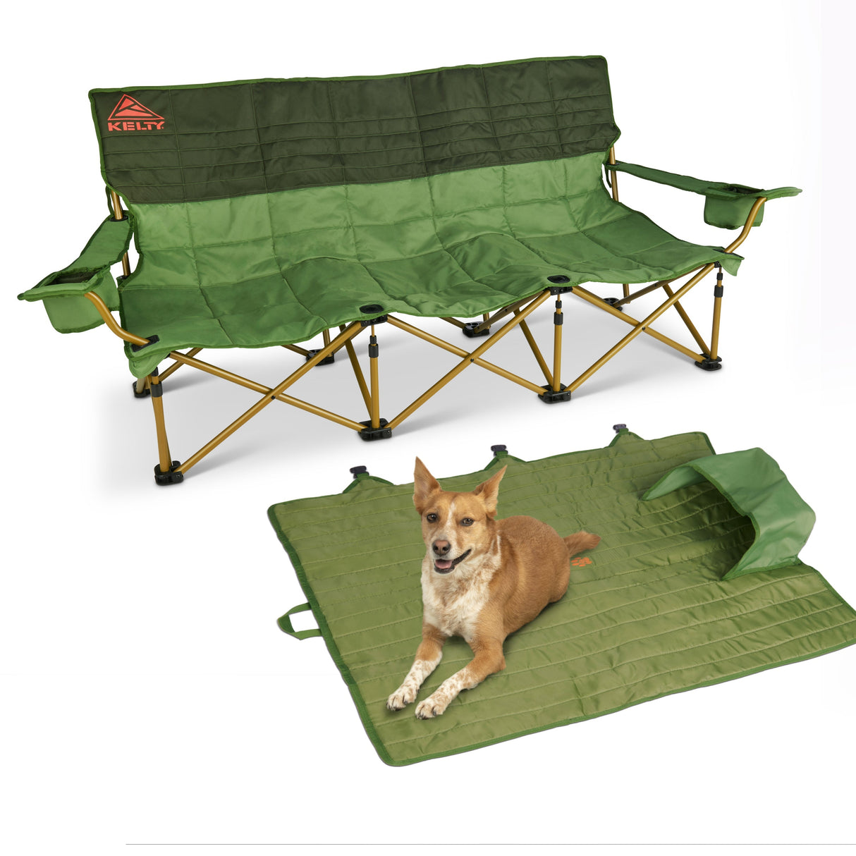 Kelty Three Seater Lowdown Couch - Dill/Duffle